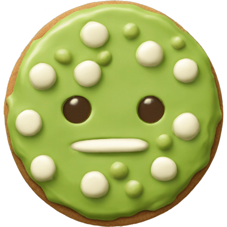 Matcha cookie with white chocolate chips  emoji