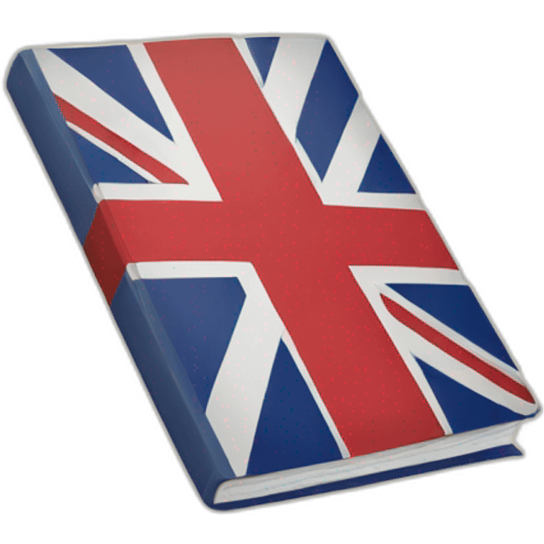 Create a book illustration with a UK flag for an English subject emoji emoji