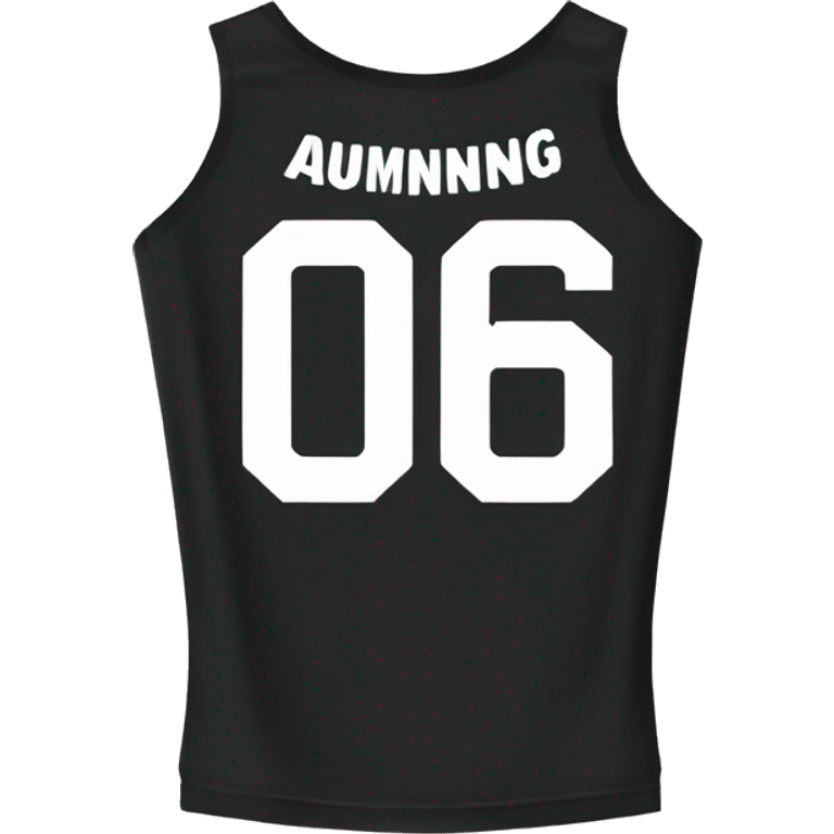 black running jersey with text 06AMRUNNING in midle emoji