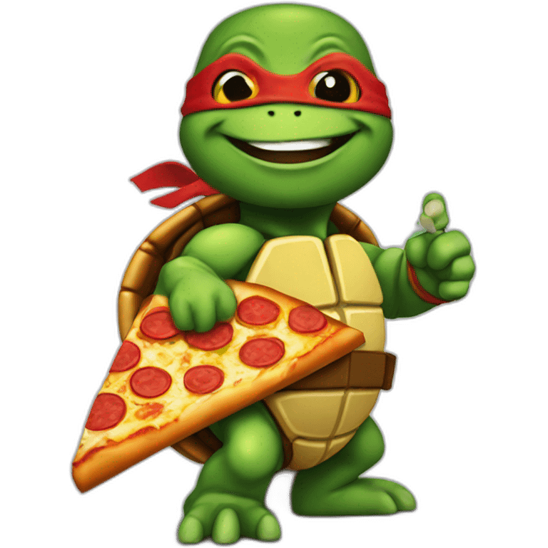 Ninja turtle with pizza emoji