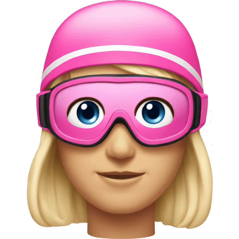 Pink ski goggles emoji