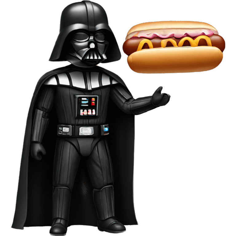 Dark vador with a hot dog emoji