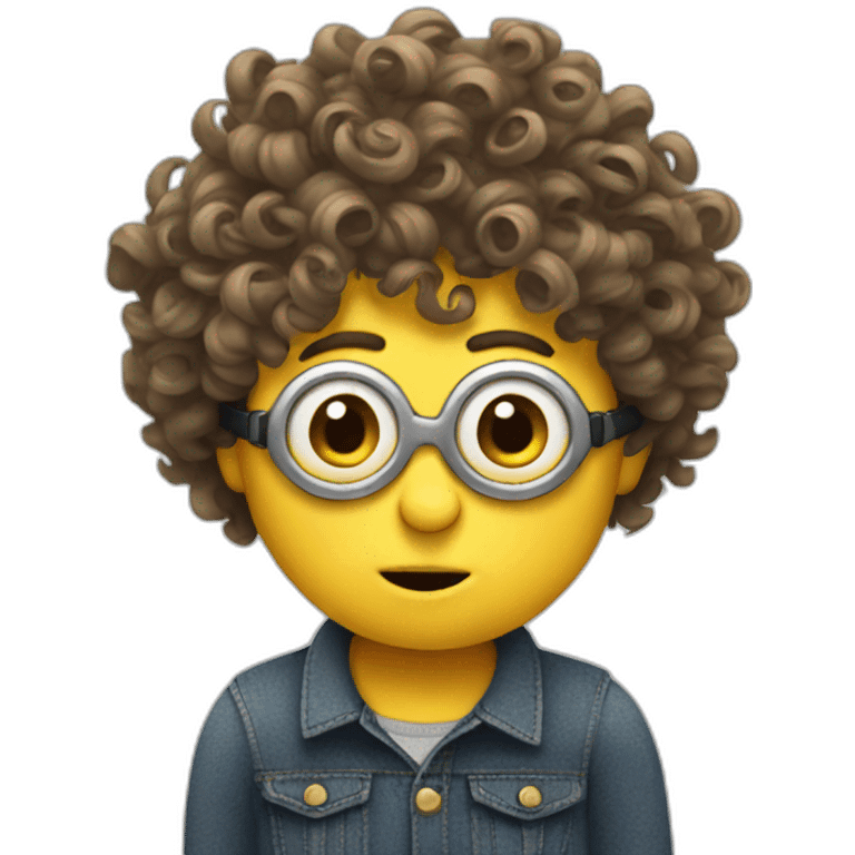 minion with curly hair with one eye emoji