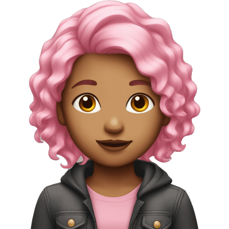 Girl with pink hair emoji