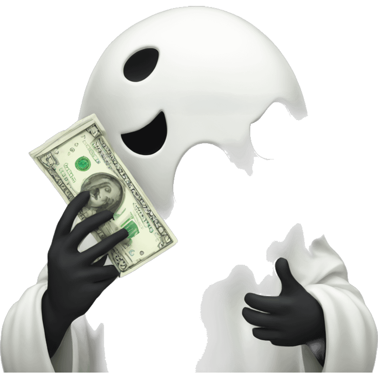 Gost holding money emoji