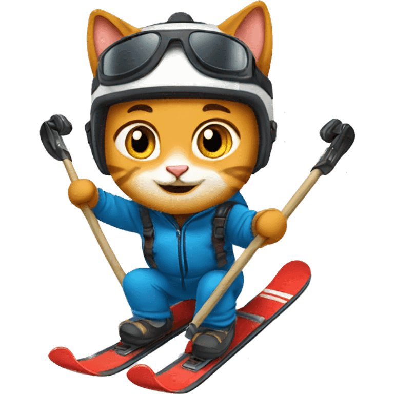 Cat skiing  emoji