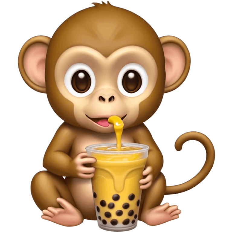 Monkey eating boba emoji