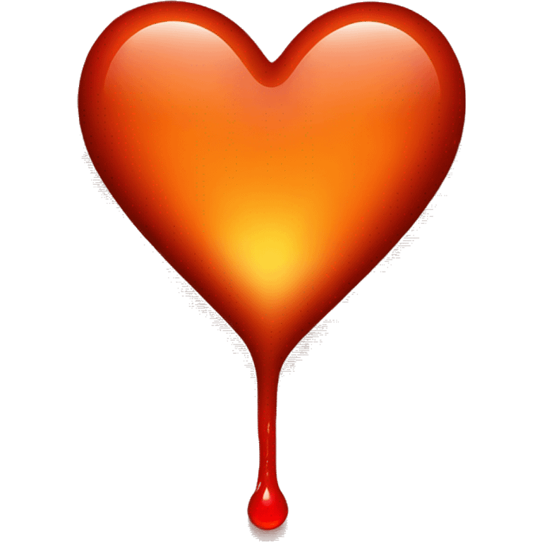 bleeding red heart glowing red-orange emoji