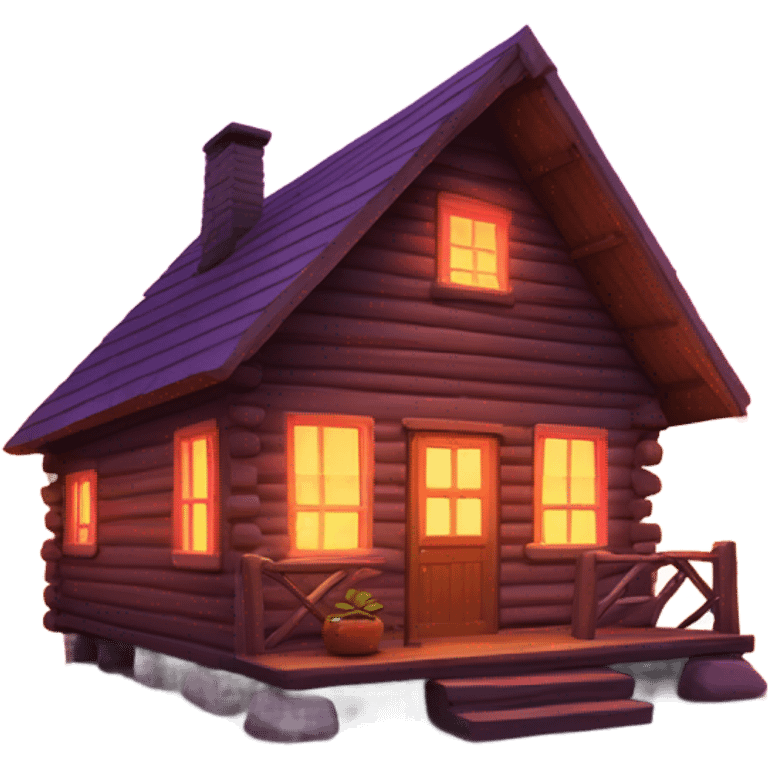 a cabin overlooking a sunset  emoji