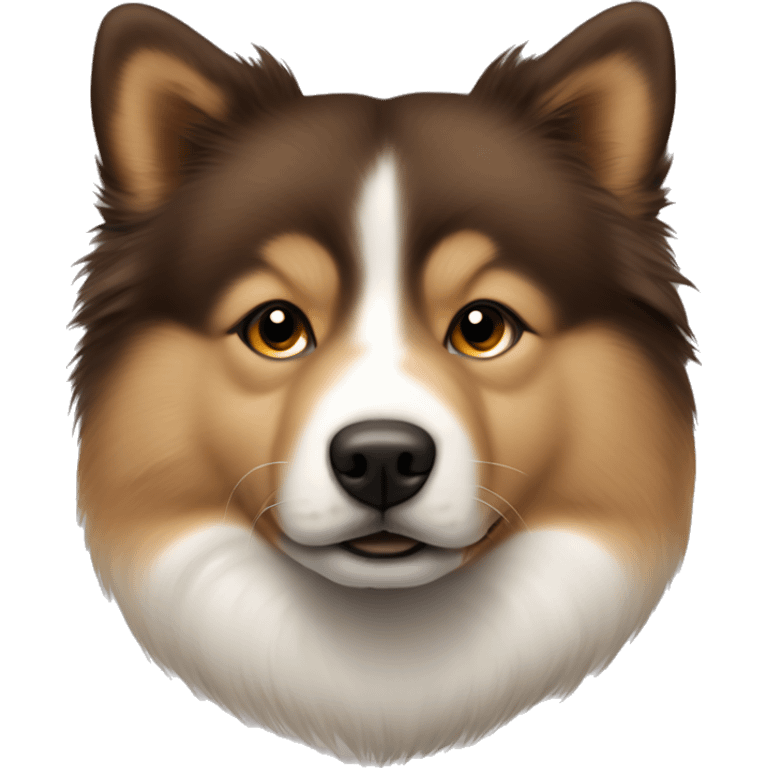 Finnish Lapphund brown. His nose and face are dark brown dotted emoji