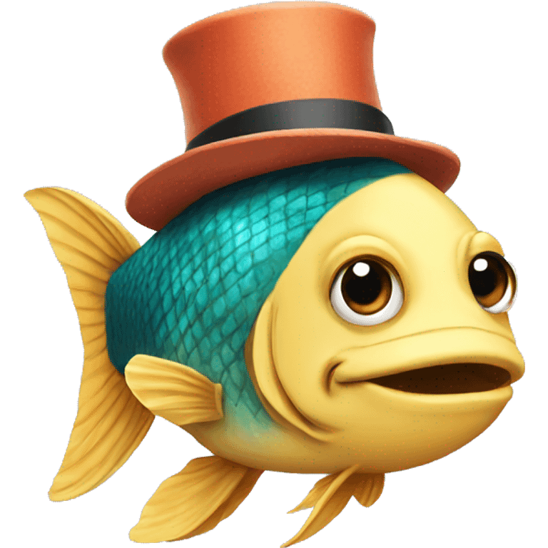 Fish wearing hat  emoji