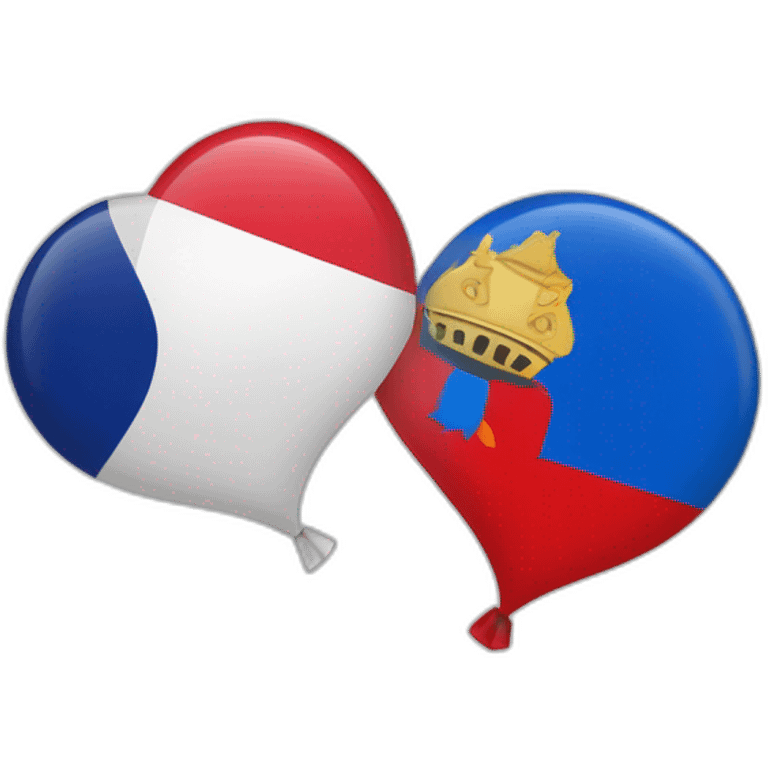 coeur rouge avec le drapeau de l'Allemagne et avec le drapeau de la France emoji