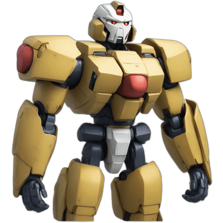 Gundam piloted by a muscular potato man emoji