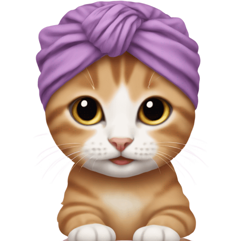 Baby kitten wearing a turban emoji