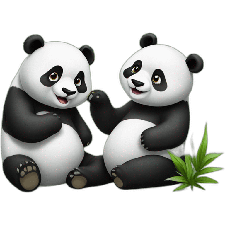 Panda bear with mate emoji