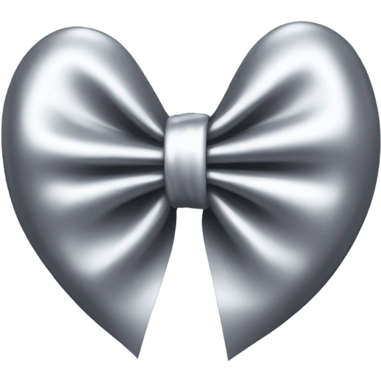 a silver heart-shaped studded bow emoji