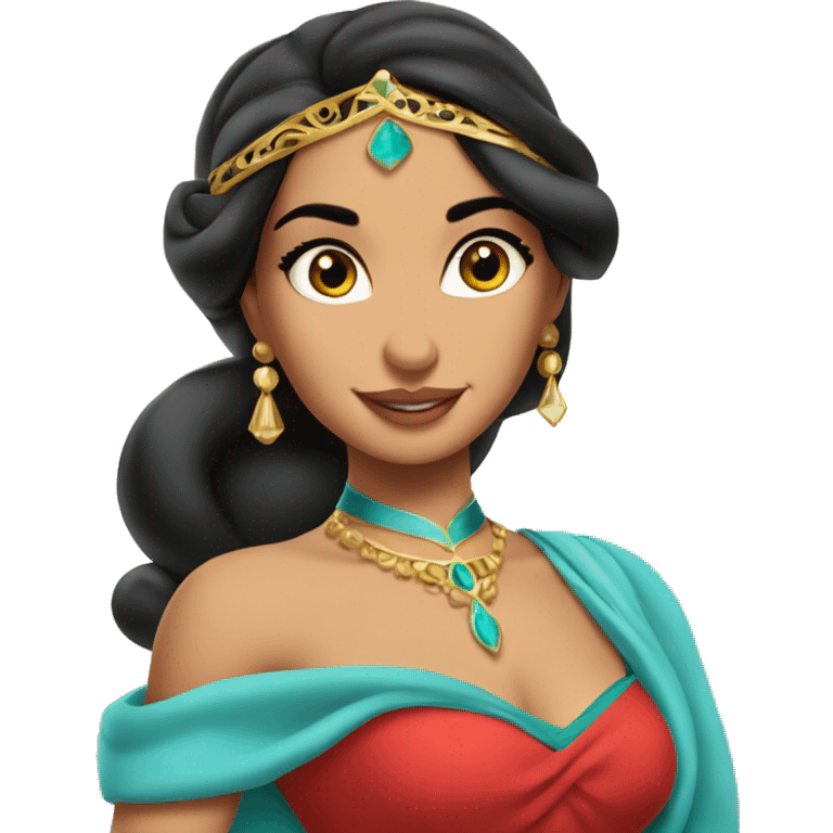 Princess jasmine from Aladdin Disney wearing red outfit  emoji