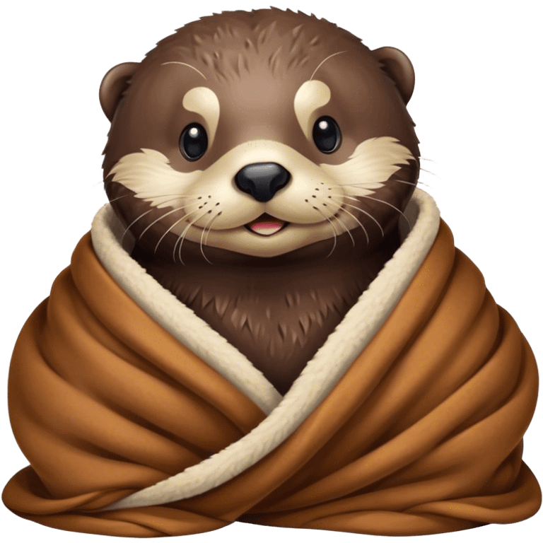 Sea otter cozy in blanket  emoji