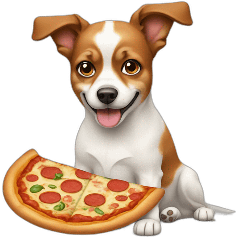 papilion dog with pizza emoji