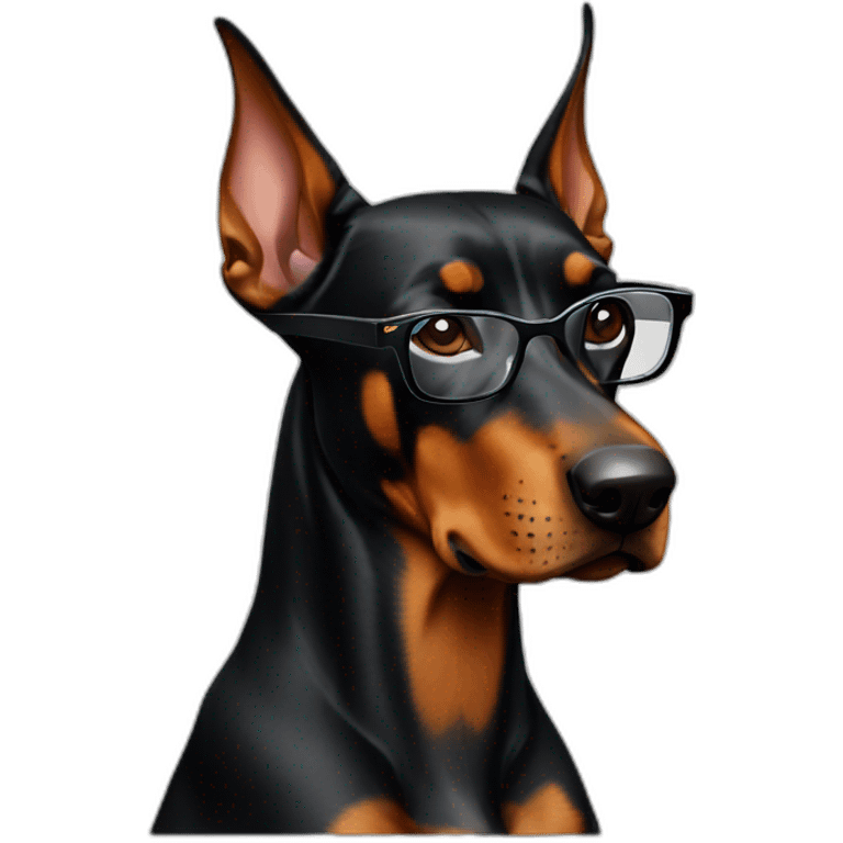 Doberman dog with glasses profile emoji