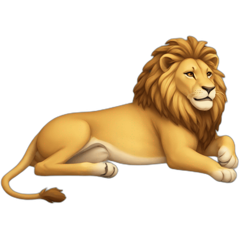 supine lion playing emoji