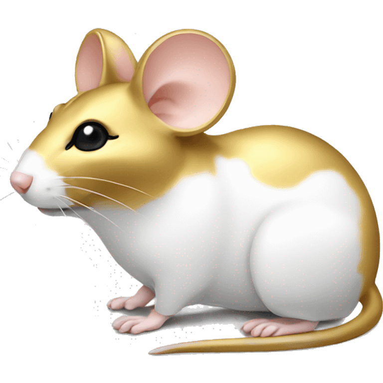 mouse gold and white emoji