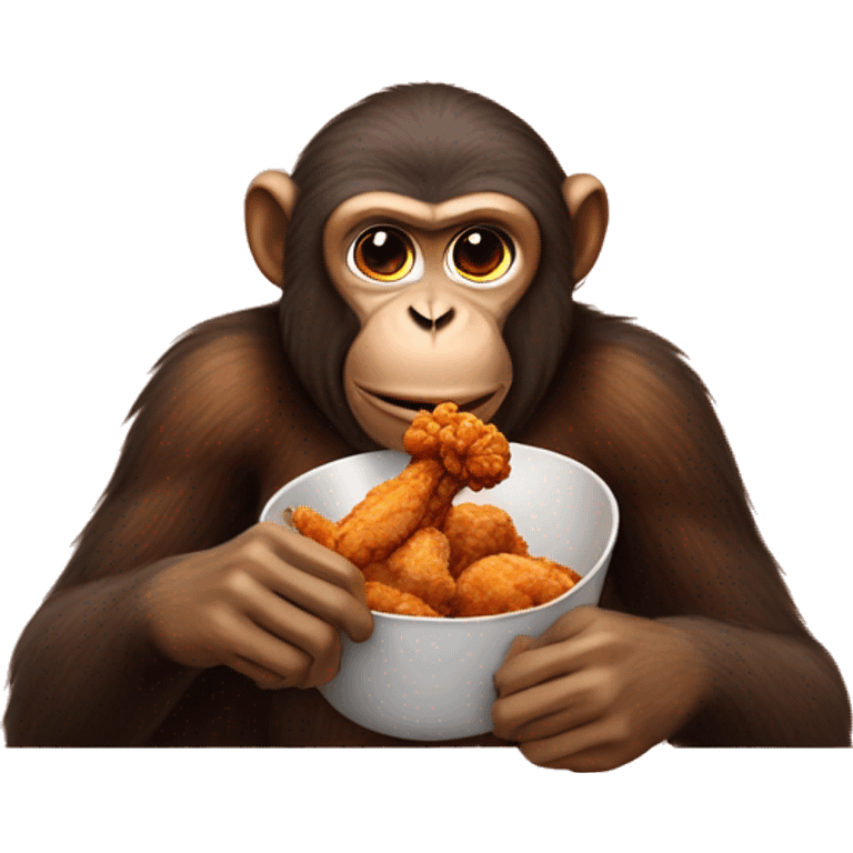 Monkey eating fried chicken  emoji