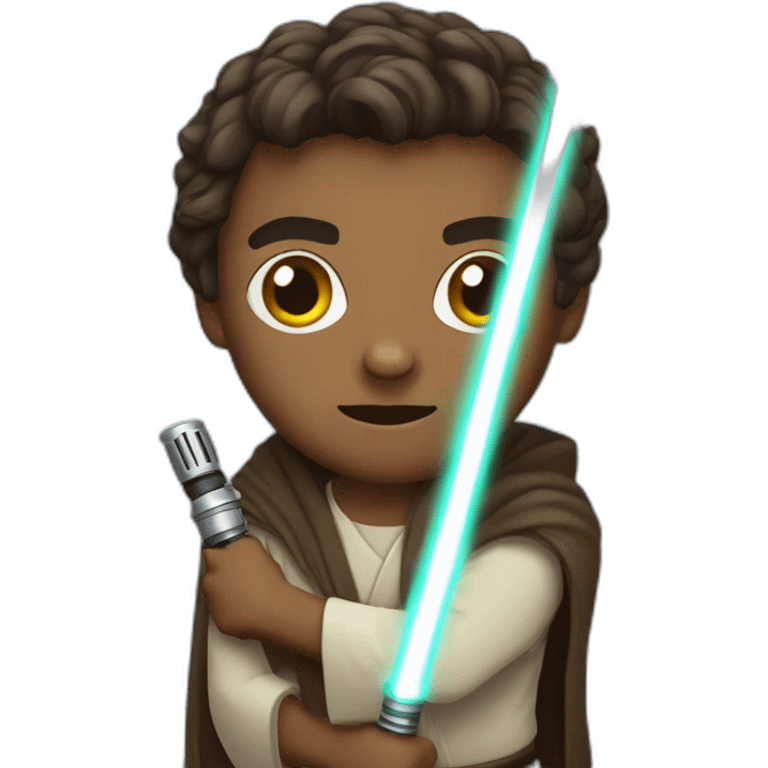 Jedi with light saber emoji