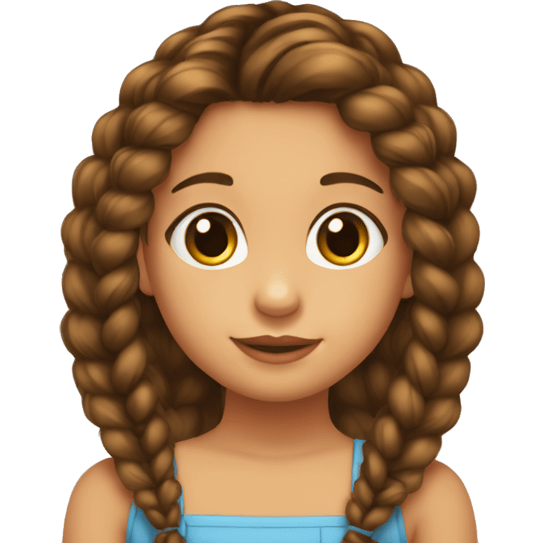 niña marrón de 3 años, con trenzas en el pelo emoji