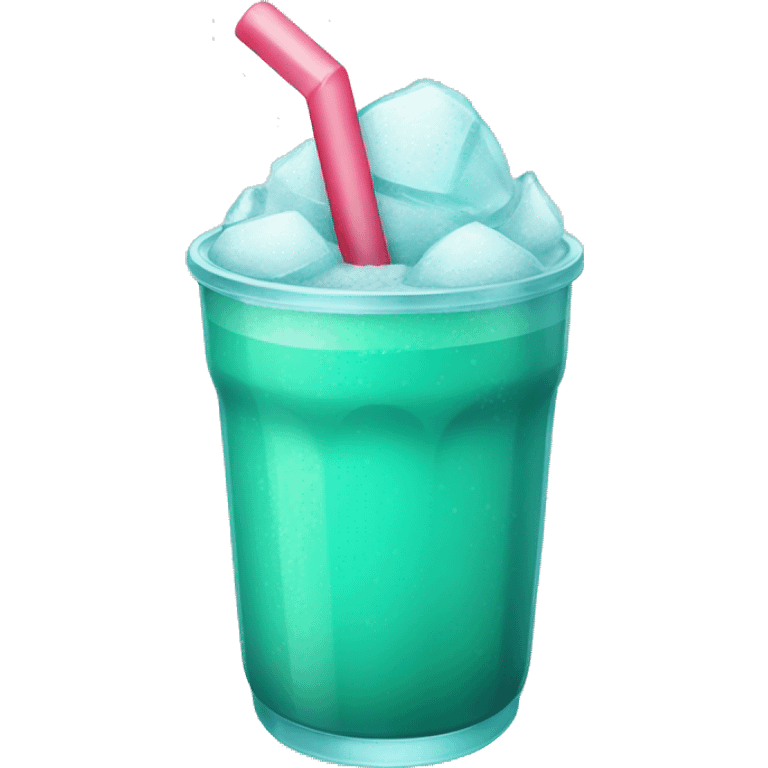 teal green slushy with ice emoji