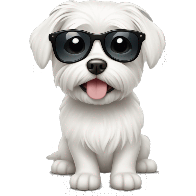 Dog Maltese wearing sunglases emoji