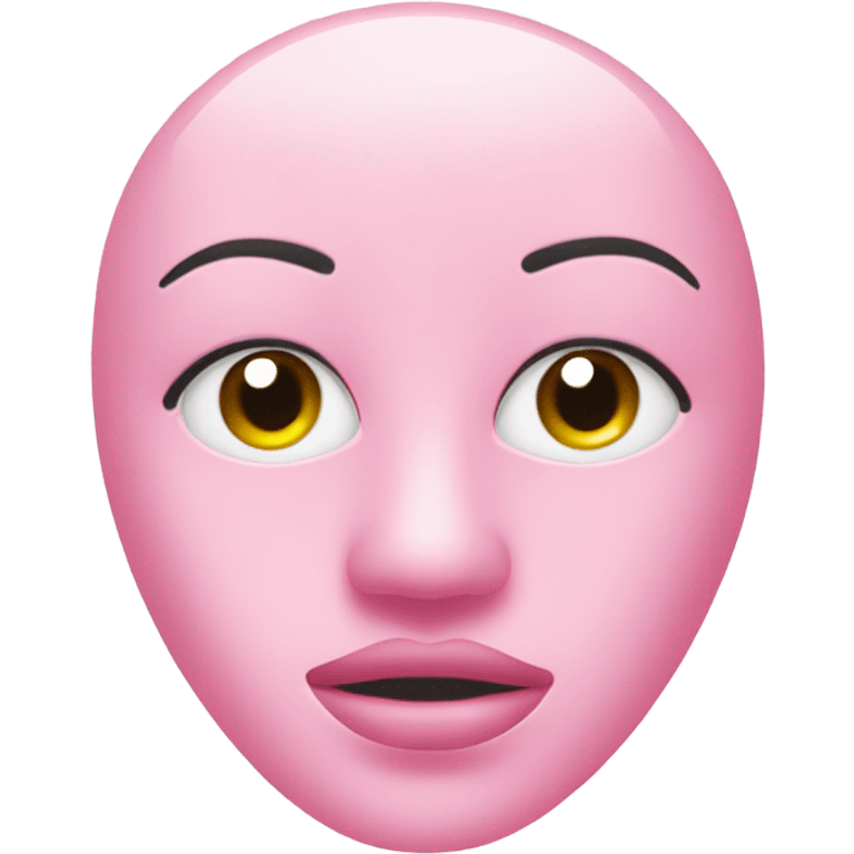 Moisturizing hydrogel face mask pink with slits for eyes, lips and nose  emoji