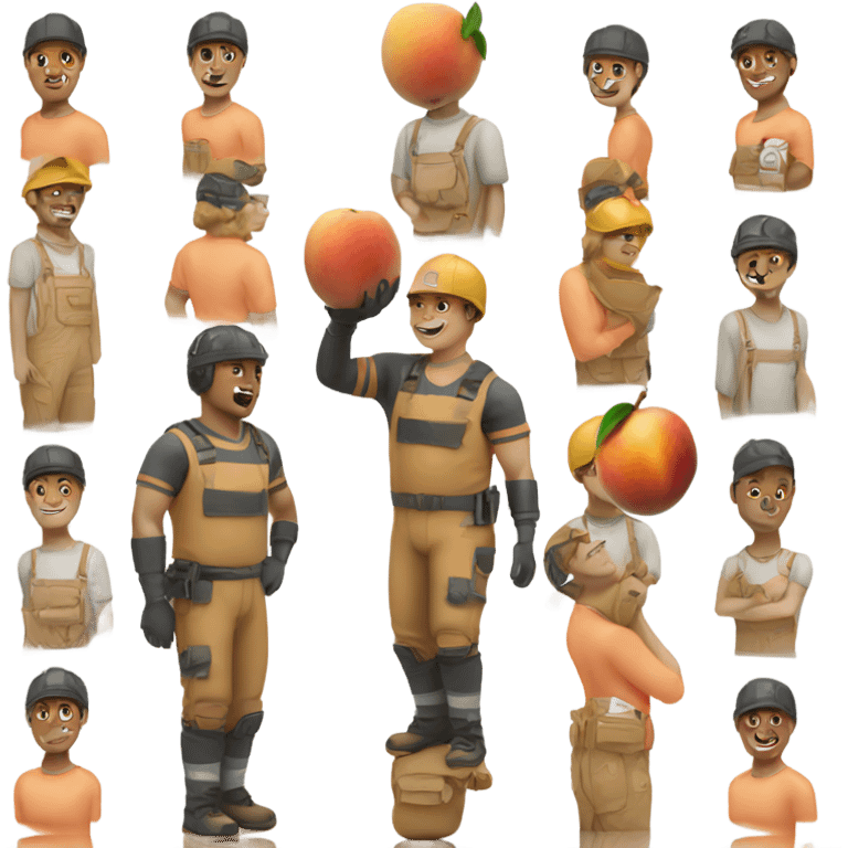 Lineman with a peach in his hand  emoji