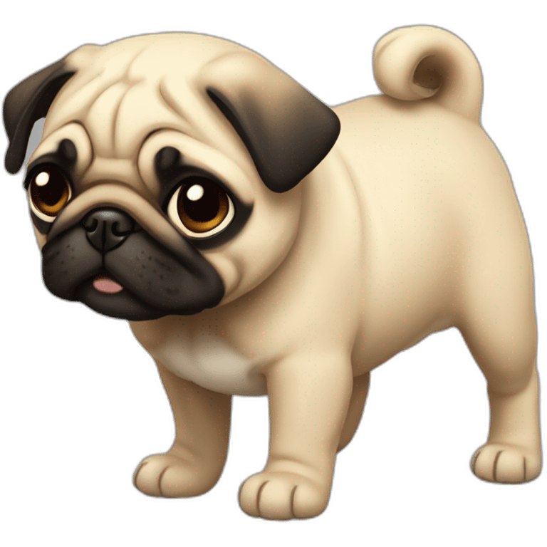 Puppy Pug saying Claven Rwawawa Rwawawa Rawp Rwap Rwap Claven emoji