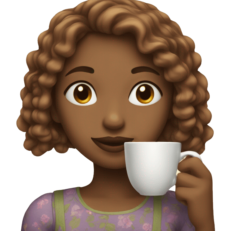 Girl sipping tea emoji