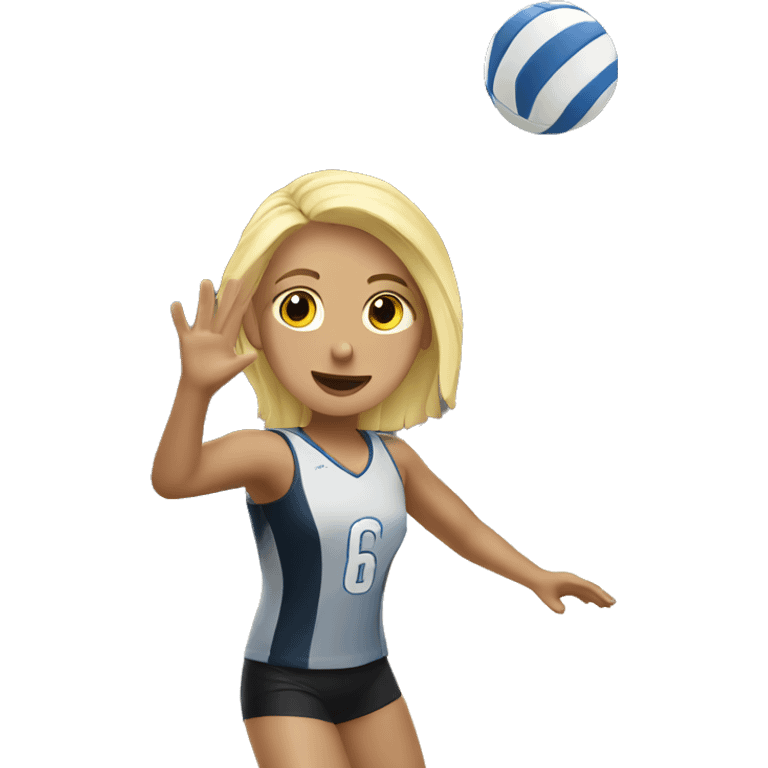 Short blonde playing volleyball emoji