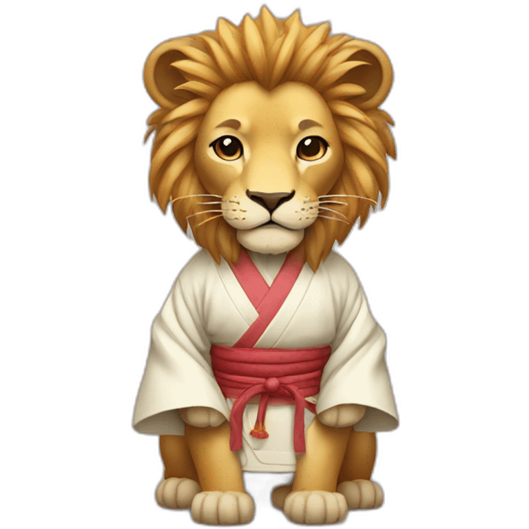 lion wearing japanese outfit emoji