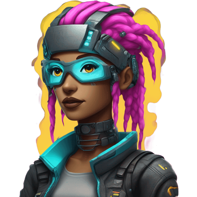 cyberpunk girl neon with scifi headgear emoji