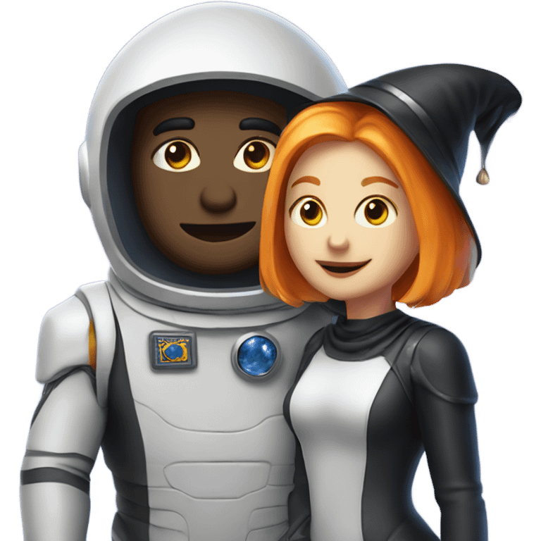 Spaceman and witch emoji