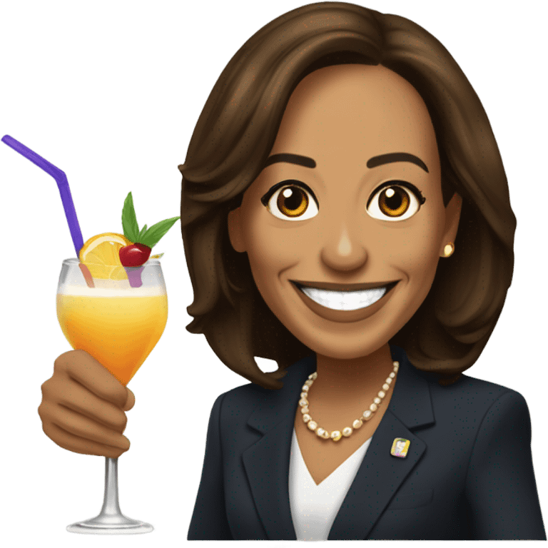 Kamala Harris drinking a cocktail emoji