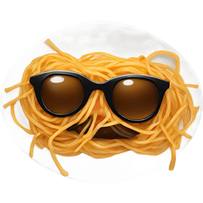 Sunglasses on spaghetti  emoji