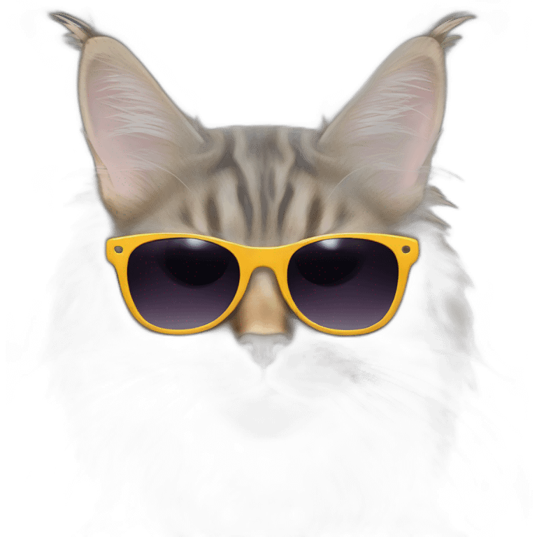 Tabby maine coon with sunglasses emoji