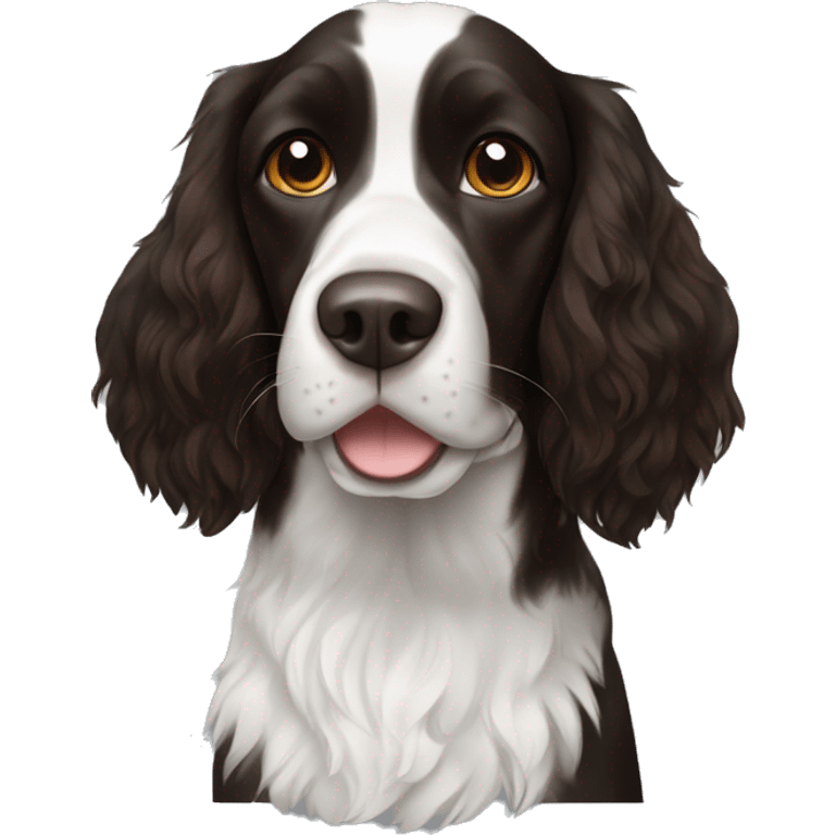 Black and white springer spaniel brown eyes emoji