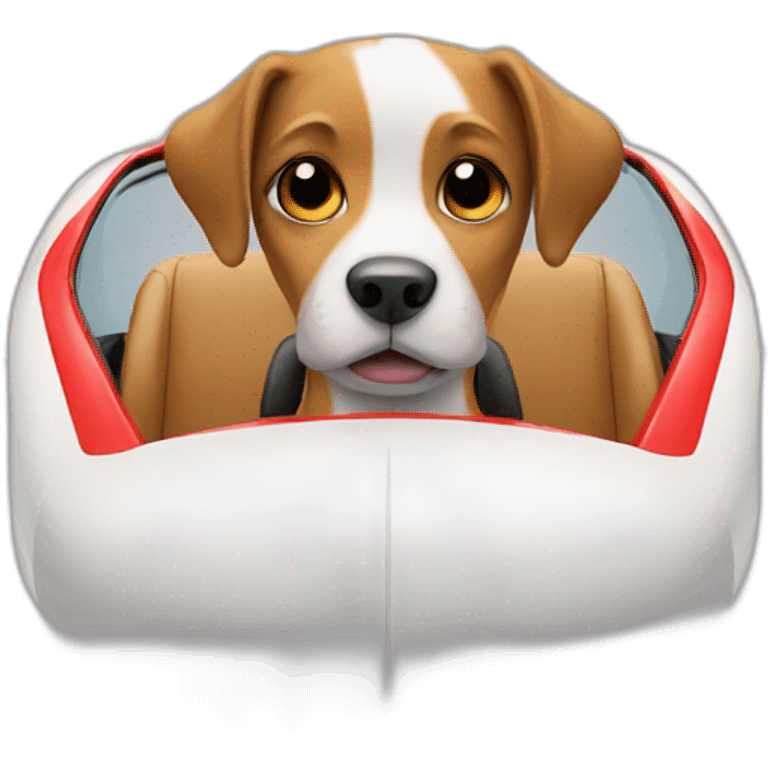 Dog in a racecar emoji