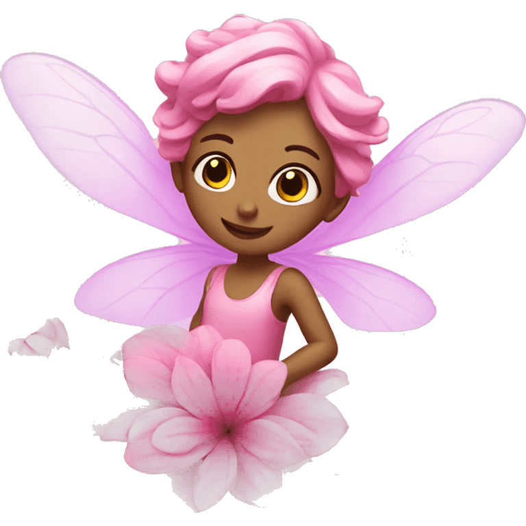 Pink fairy on a flower emoji