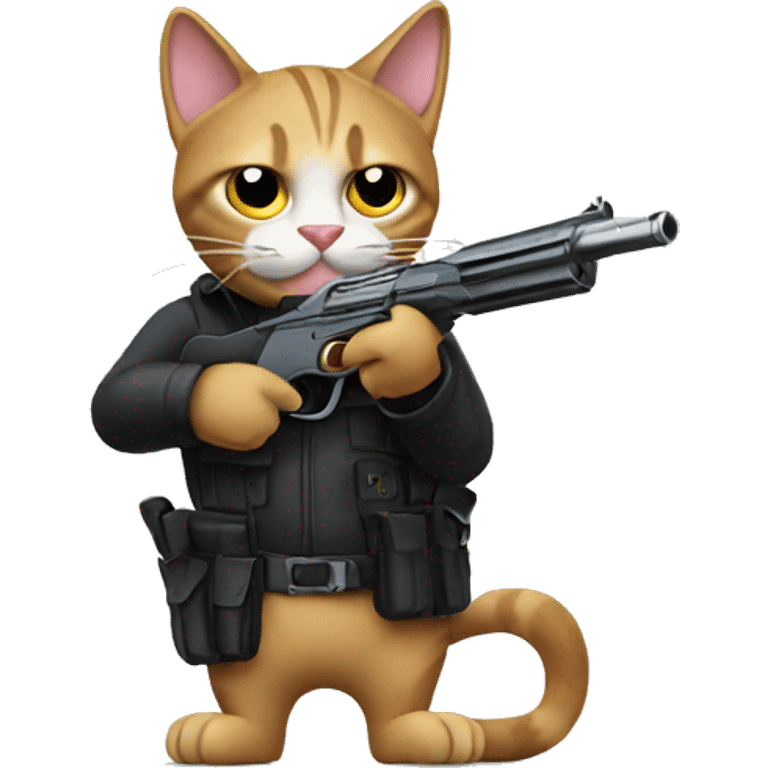 Cat with a gun emoji