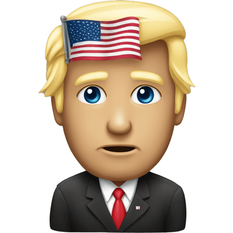 la faccia di trump con dietro la bandiera americana  emoji