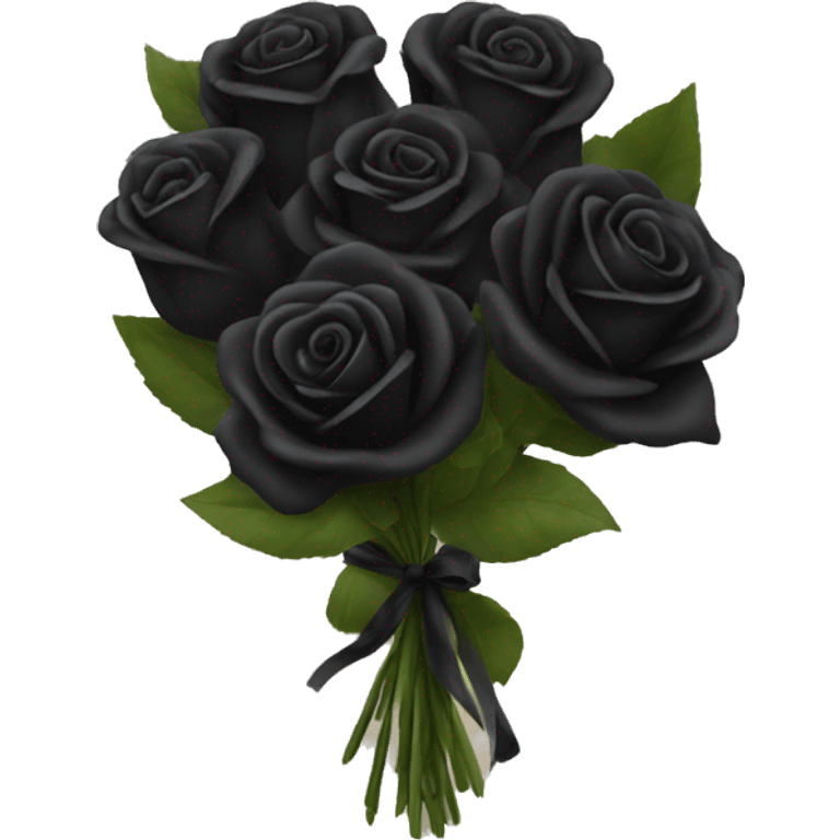 bouquet of black roses emoji