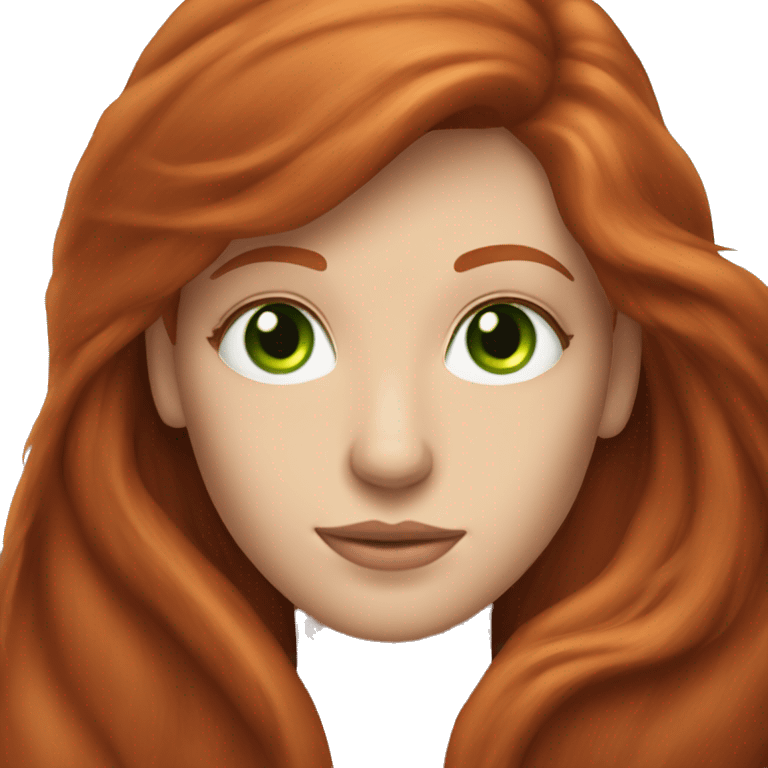 long-haired redhead woman with green eyes, horse back riding emoji