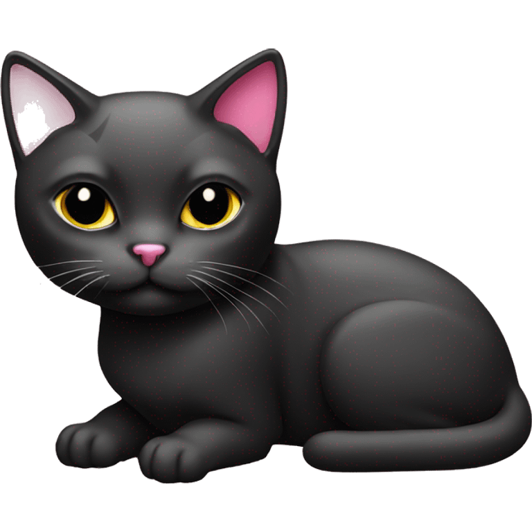 Cat black cut pink accessories  emoji